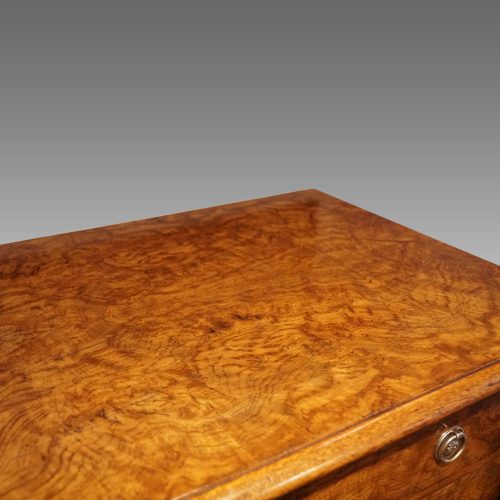 Victorian pollard oak Wellington chest top detail