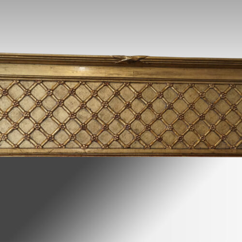 19thc. gilt overmantle mirror lattice work