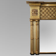 19thc. gilt overmantle mirror cluster columns