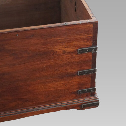 Antique teak merchants chest corner
