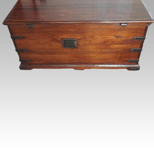 Antique teak merchants chest old repair to back