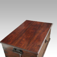 Antique teak merchants chest top