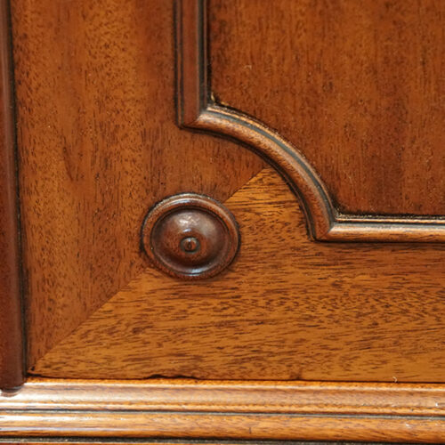 George III mahogany cupboard press roundel