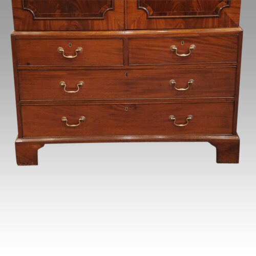 George III mahogany linen press base