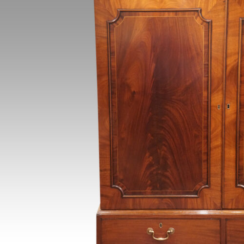 George III mahogany linen press door