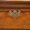 Georgian oak cabriole leg dresser base fretted escutcheon