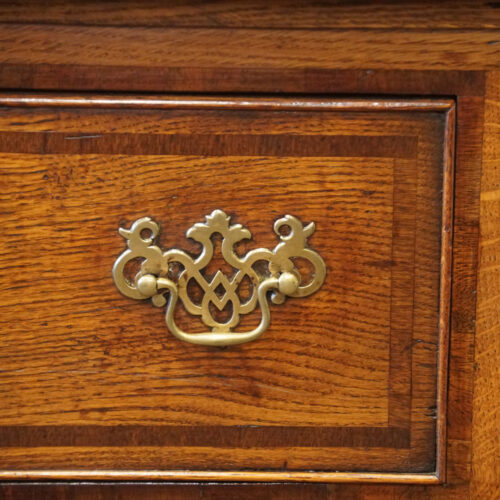 Georgian oak cabriole leg dresser base fretted handle