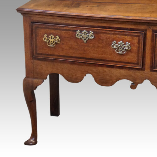 Georgian oak cabriole leg dresser base shaped apron