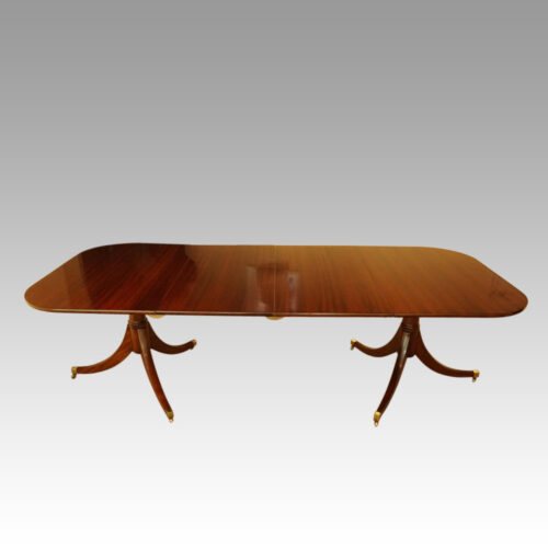 Georgian style mahogany twin pedestal dining table side