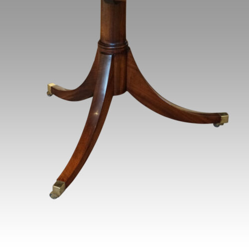Georgian style mahogany twin pedestal dining table splay legs