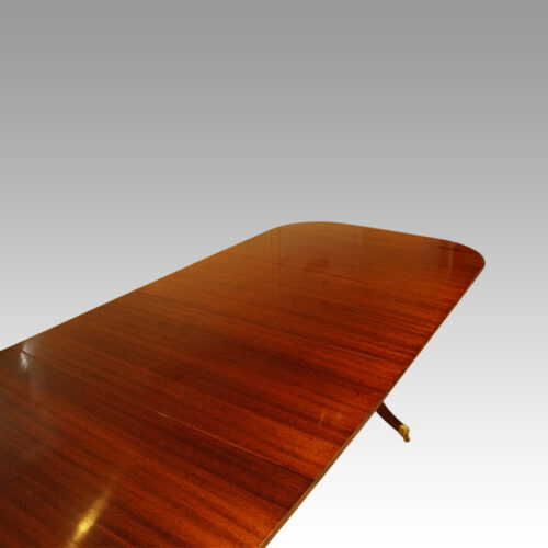 Georgian style mahogany twin pedestal dining table top view