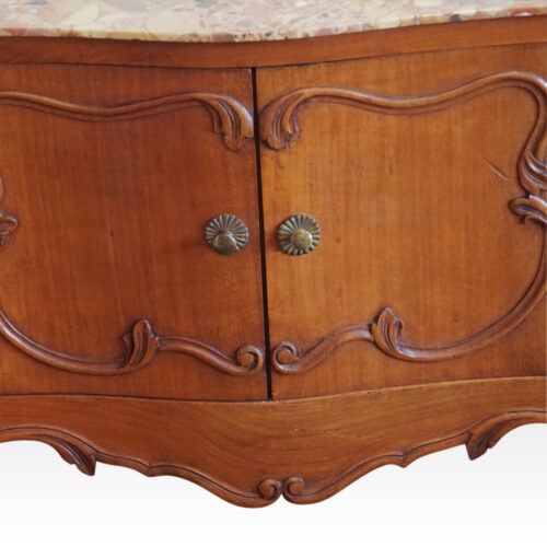 Pair of French bedside cabinets door detail