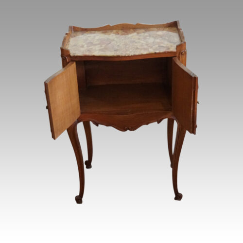 Pair of French bedside cabinets interior