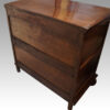 Queen Anne oak and burr elm chest of drawers back