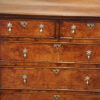 Queen Anne oak and burr elm chest of drawers front