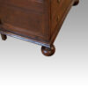Queen Anne oak and burr elm chest of drawers side view foot