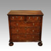 Queen Anne oak and burr elm chest of drawers the front
