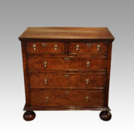 Queen Anne oak and burr elm chest of drawers the front