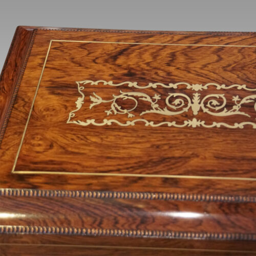 Regency brass inlaid rosewood work table top