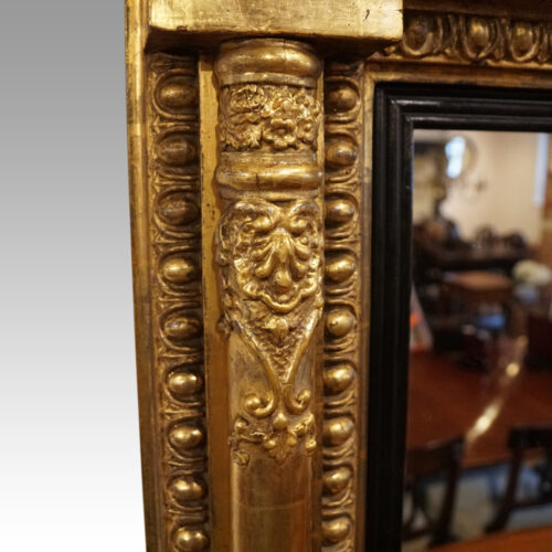 Regency gilt over mantle mirror end pillar