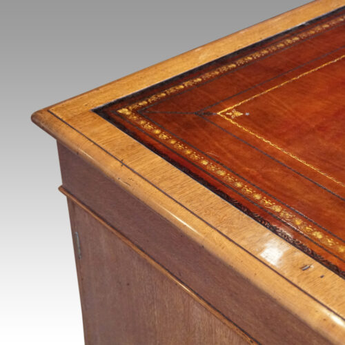 Victorian oak partners desk corner