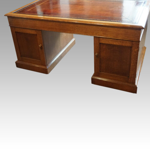 Victorian oak partners desk rear