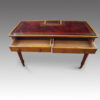 Victorian oak writing table drawers open