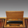 Victorian oak writing table pen tray interior