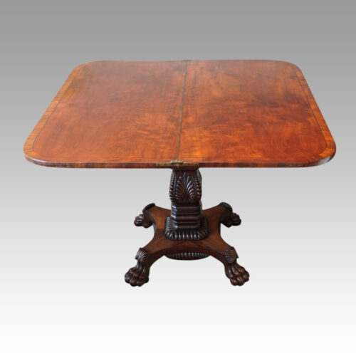 William IV mahogany tea table open