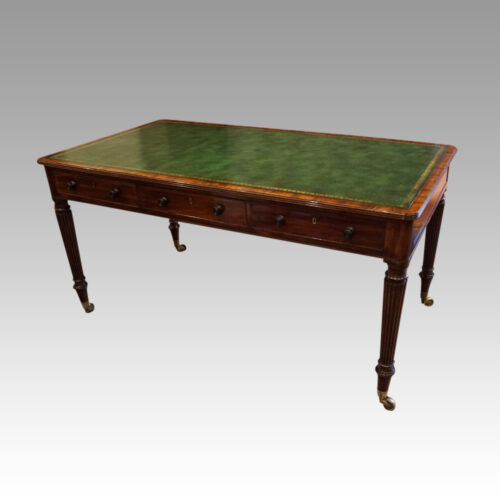 Georgian mahogany writing table at angle
