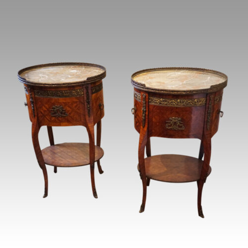 Pair of Parquetry oval cabinets