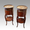 Pair of Parquetry oval cabinets side view