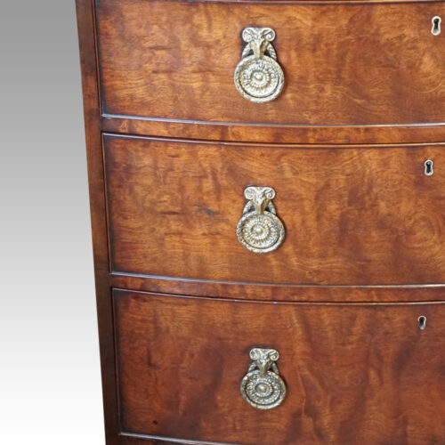 Regency mahogany batchelors chest detail