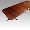 Regency style mahogany 3 pillar dining table top view