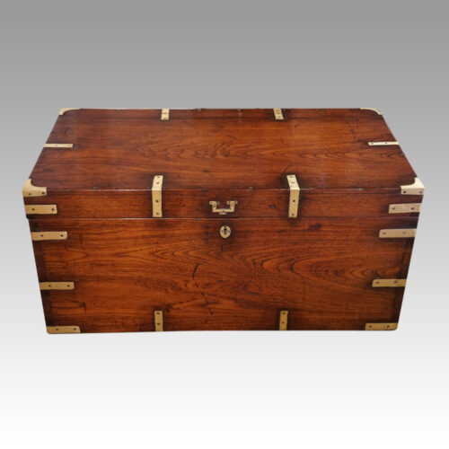 Victorian brass bound officers military chest