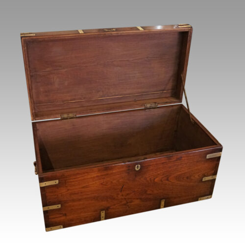 Victorian brass bound officers military chest interior
