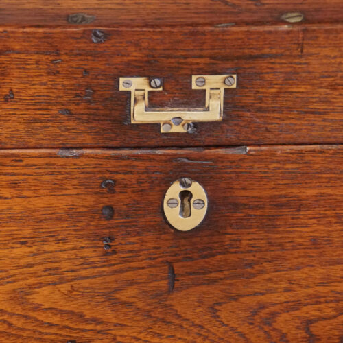 Victorian brass bound officers military chest lid handle