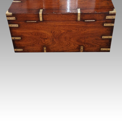 Victorian brass bound officers military chest rear