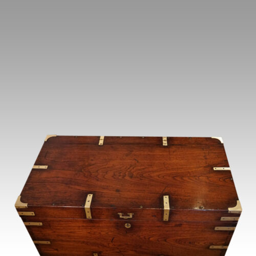 Victorian brass bound officers military chest top