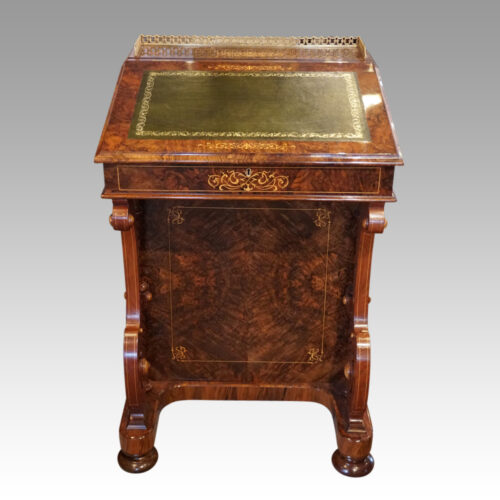 Victorian inlaid walnut Davenport desk