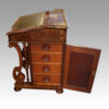 Victorian inlaid walnut Davenport desk drawers
