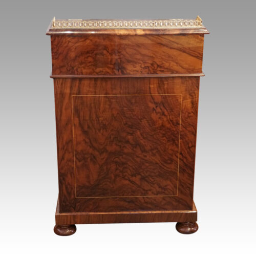 Victorian inlaid walnut Davenport desk rear