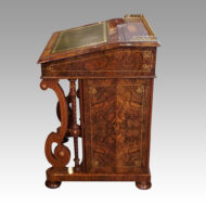 Victorian inlaid walnut Davenport desk side