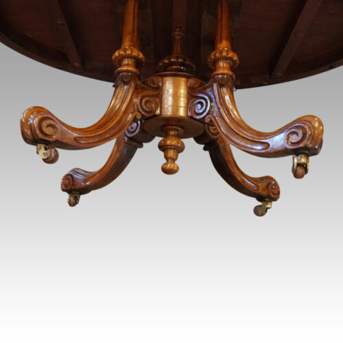 Victorian inlaid walnut coffee table base