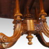 Victorian inlaid walnut coffee table base detail