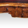 Victorian inlaid walnut kidney desk drawer detail
