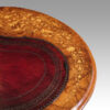 Victorian inlaid walnut kidney desk top end