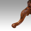 Victorian inlaid walnut oval workbox leg