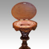 Victorian inlaid walnut oval workbox open
