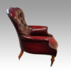 Victorian leather reading chair side